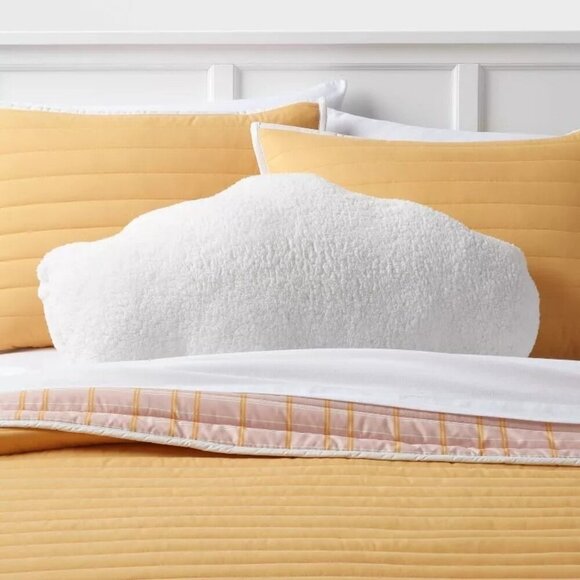 Target Room Essentials Faux Shearling Oversized Decorative Pillow Cloud‎ Ivory - Picture 2 of 5